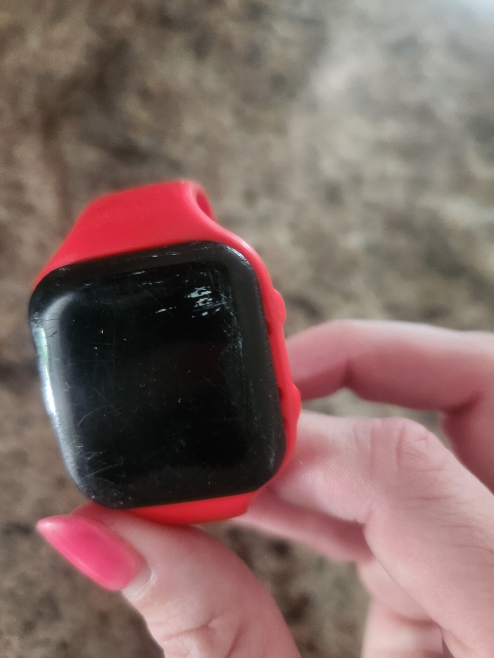 Red Smartwatch with Silicone Band w/ Step Counter- Unbranded Kids - Picture 3 of 4